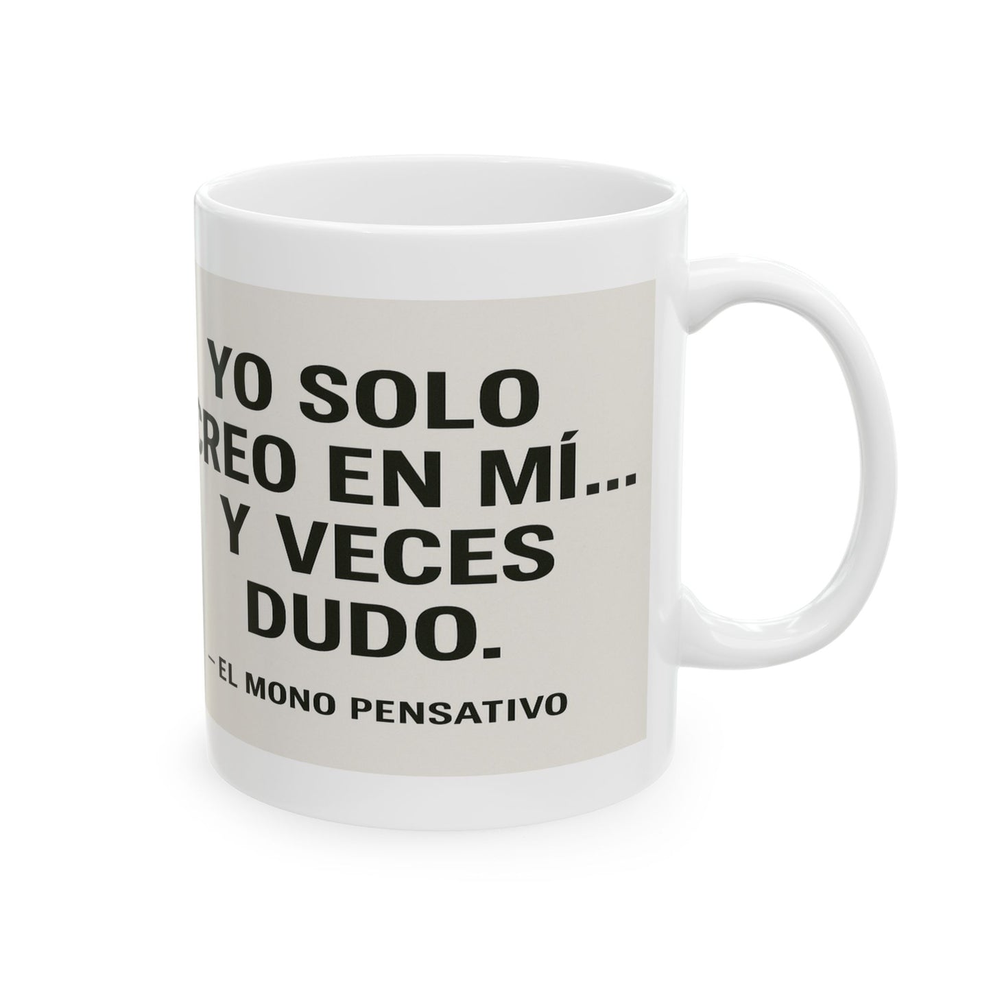 “Dudas de Mono” Taza - 11oz Taza de El Mono Pensativo