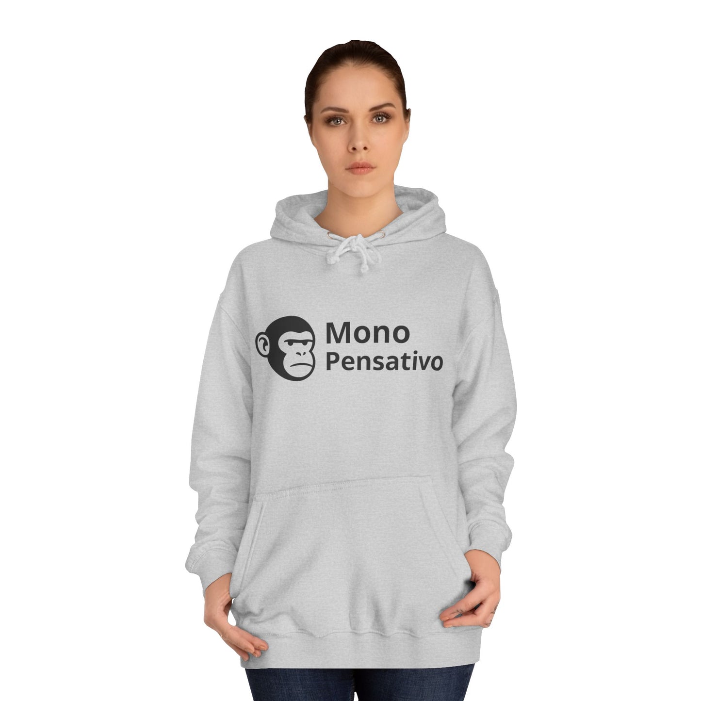 🧥 Hoodie “Modo Pensativo” – Edición Logo - Mono Pensativo