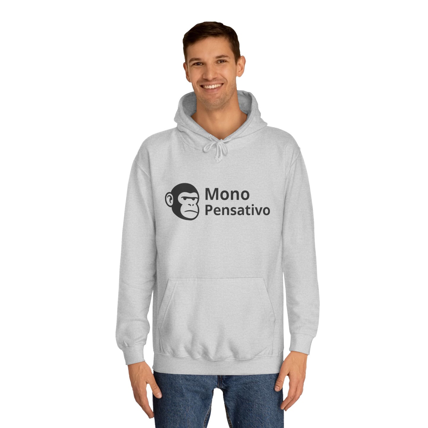 🧥 Hoodie “Modo Pensativo” – Edición Logo - Mono Pensativo