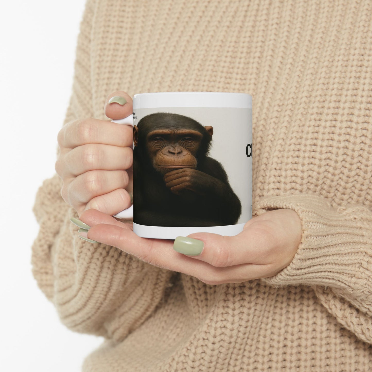 “Dudas de Mono” Taza - 11oz Taza de El Mono Pensativo