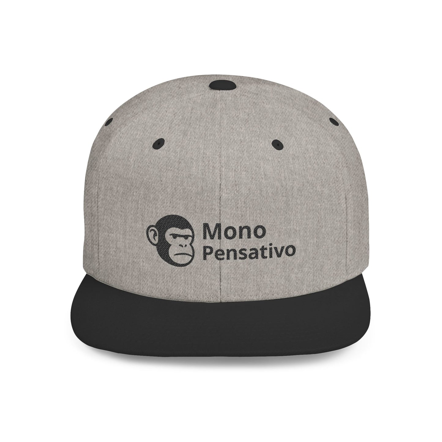“Logo que dice más que mil frases.” Snapback Cap - El Mono Pensativo Hat for Everyday Wear