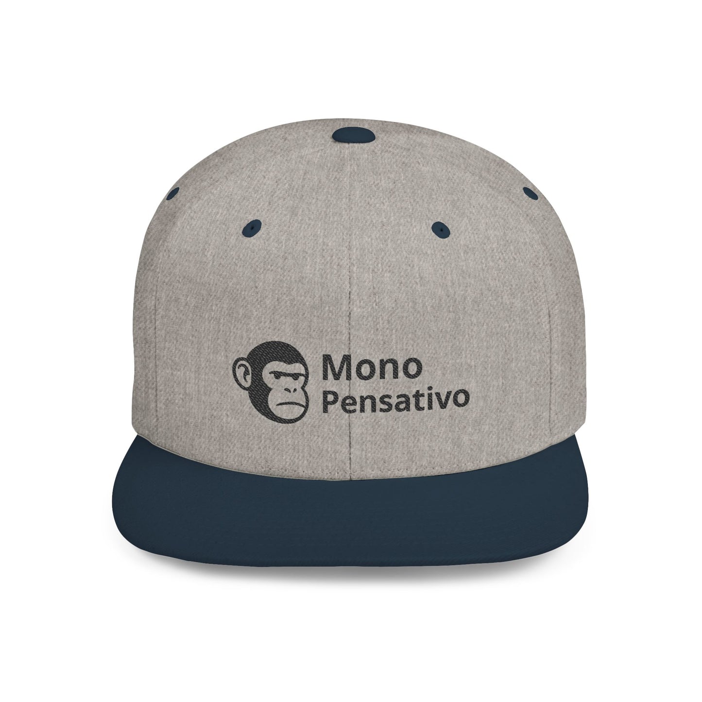 “Logo que dice más que mil frases.” Snapback Cap - El Mono Pensativo Hat for Everyday Wear